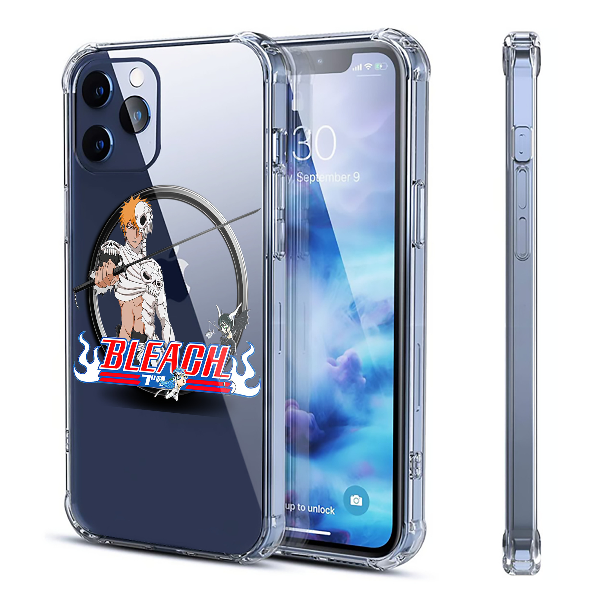 ブリーチ 黒崎一護（くろさき いちご）BLEACH Kurosaki Ichigo 【iPhone 12シリーズ対応】透明スマホケース（クリアソフトケース）